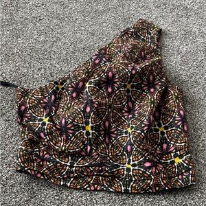 Anthropologie Women’s Floral Mosaic One-Shoulder Crop Top Size XS